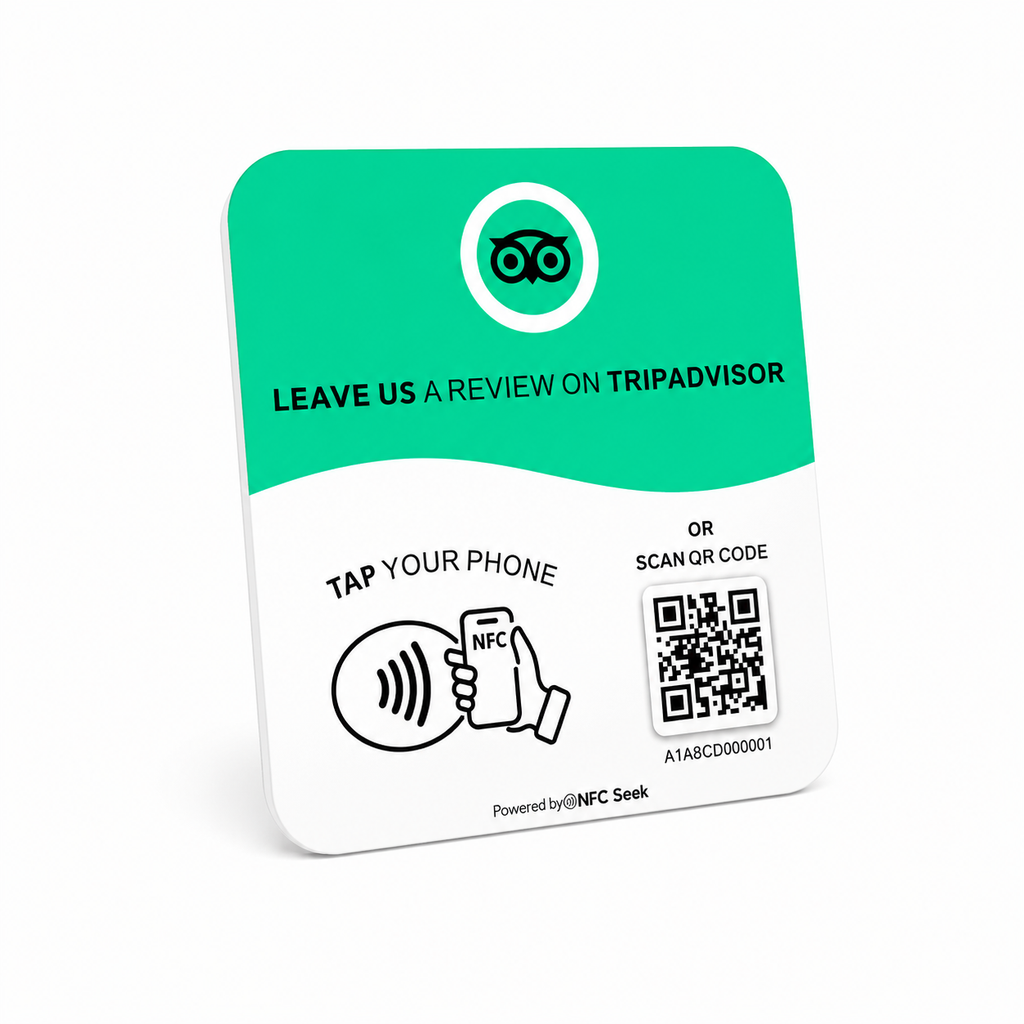 Placa NFC TripAdvisor Adhesiva de PVC Duradero 12cm x 12cm