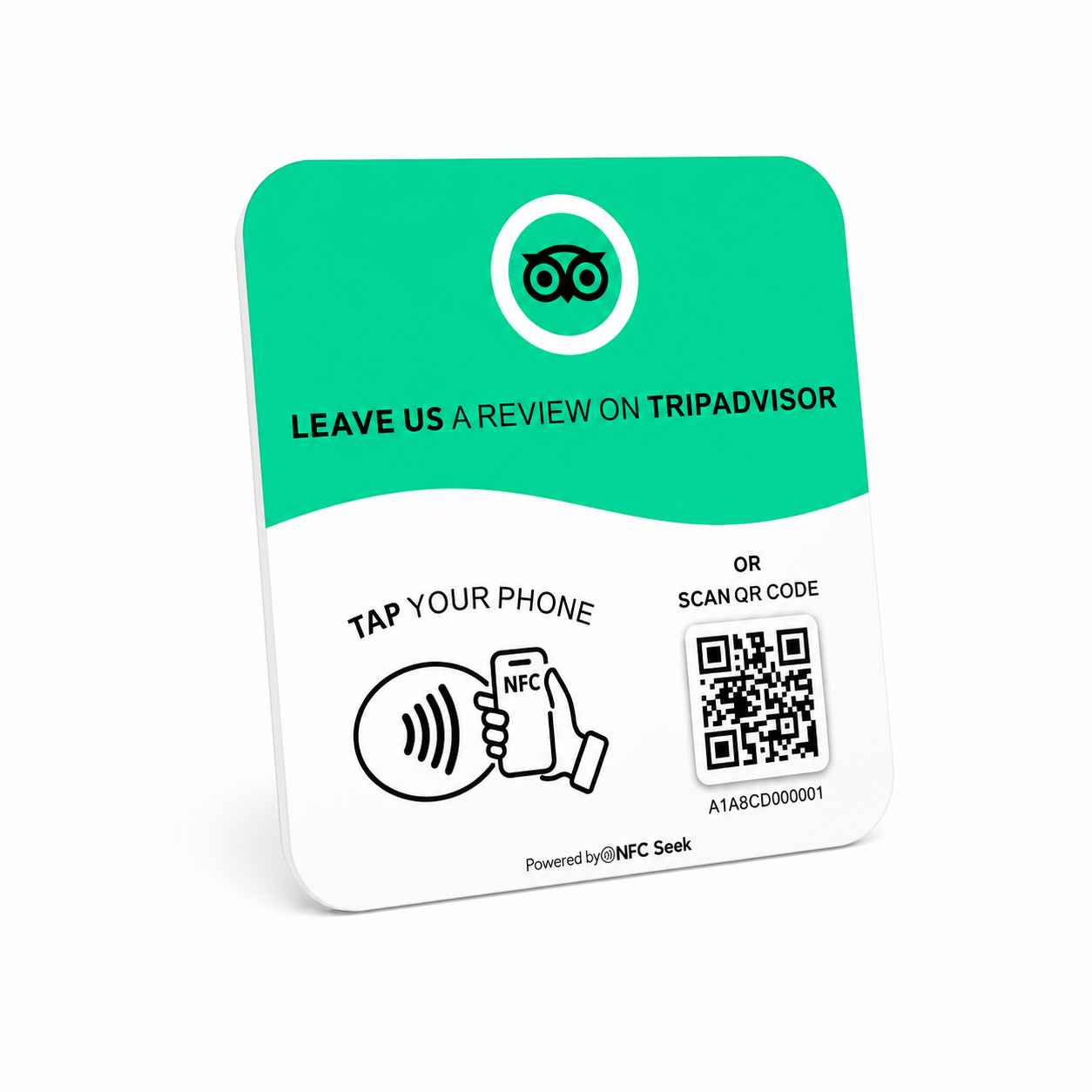 Placa NFC TripAdvisor Adhesiva de PVC Duradero 12cm x 12cm