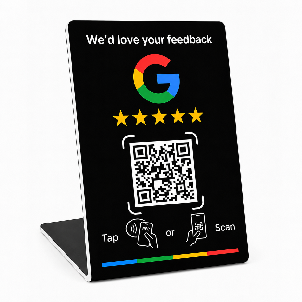 Soportes NFC y QR Google Reviews PVC - 7,6 x 12,75cm