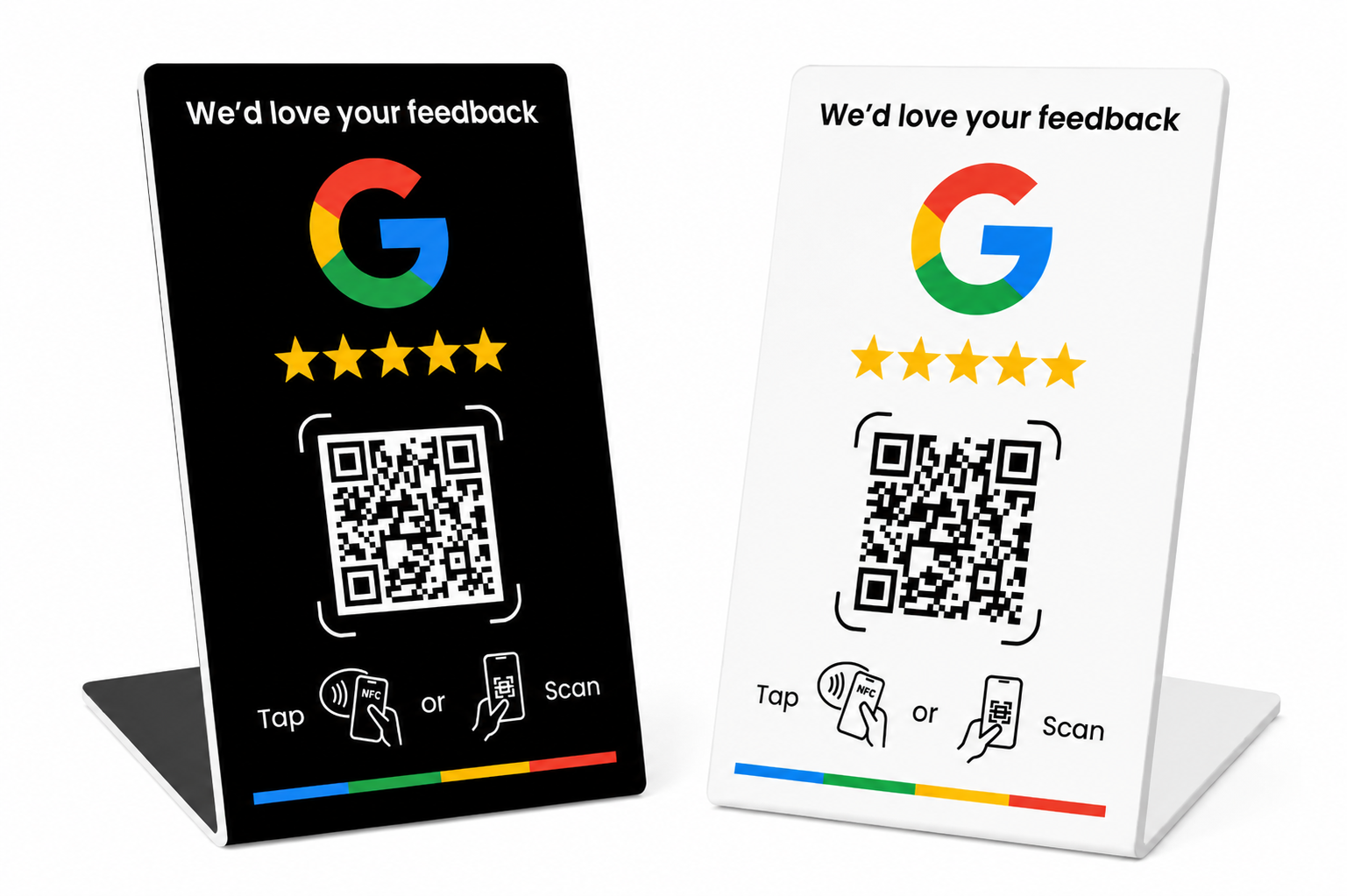 Soportes NFC y QR Google Reviews PVC - 7,6 x 12,75cm