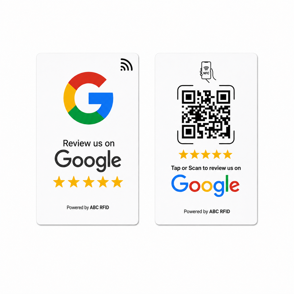 Tarjetas NFC y QR Google Revies - PVC Duradero 5,cm x 8,56cm