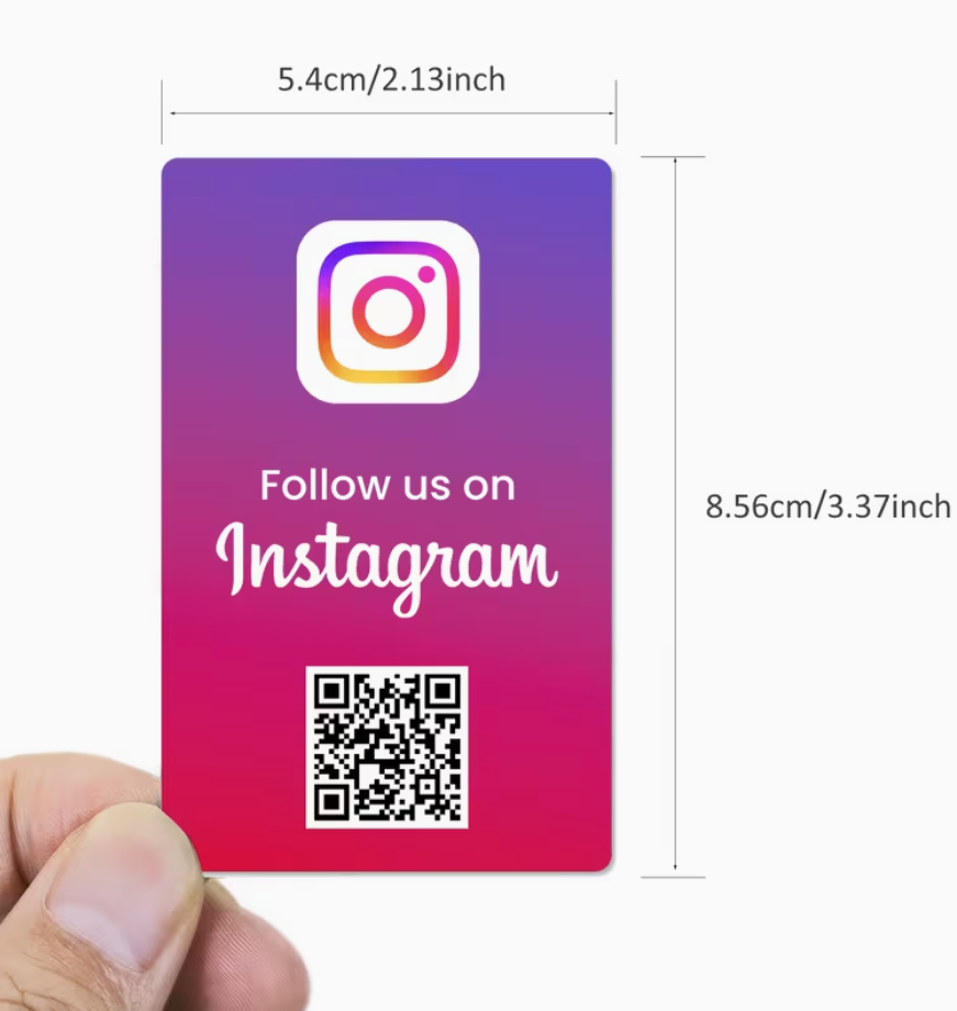 Tarjeta NFC para tocar y seguirnos con código QR, tarjeta de seguidores de Instagram,