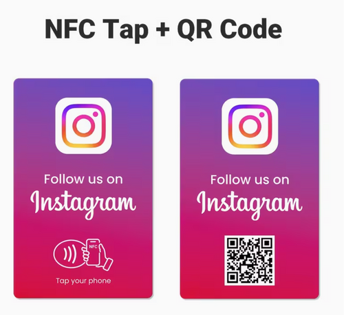 Tarjeta NFC para tocar y seguirnos con código QR, tarjeta de seguidores de Instagram,